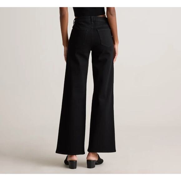 Quince NWOT Stretch High Rise Wide Leg Jeans Black Sz 29 30" - Picture 2 of 14